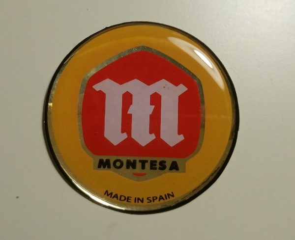Montesa logo sticker on resin