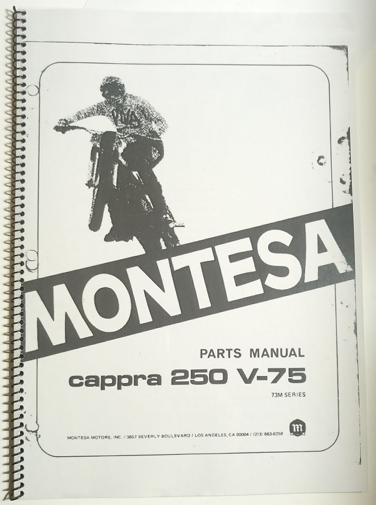 Montesa 250 VR Cappra 73M Parts Manual PDF 39 Page Digital manual 1973-1975